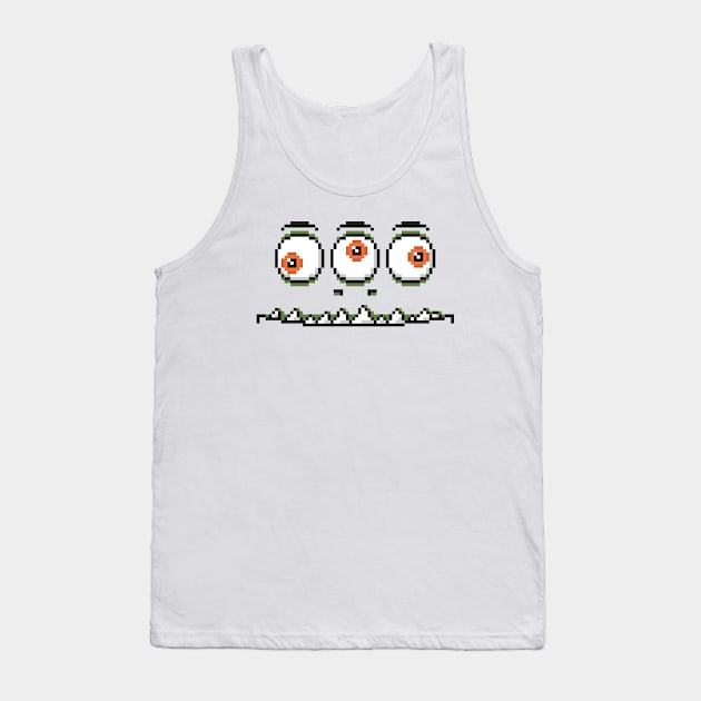 Monster triple eye pixel Tank Top by Mako Design 